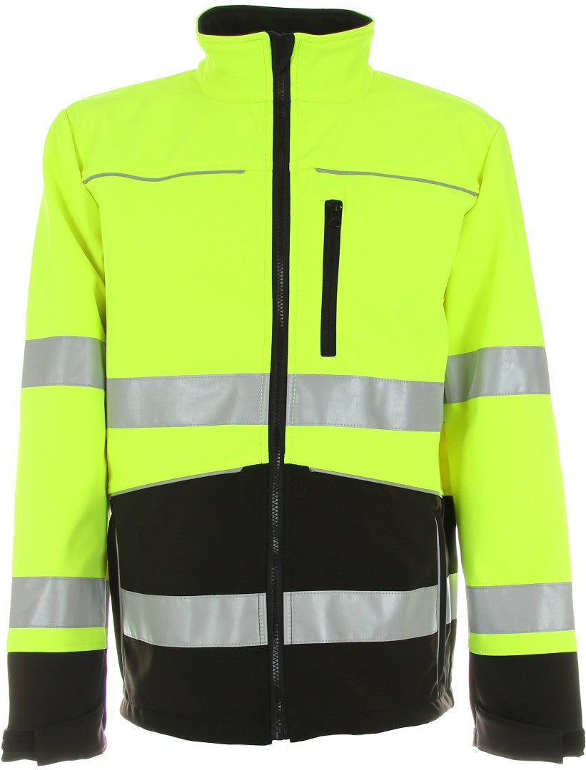 Warnschutz-Softshelljacke »Columbus« Klasse 2 wasserdicht Warnschutz-Softshelljacke »Columbus« Klasse 2 wasserdicht